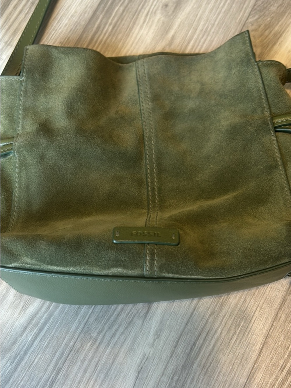 Gorgeous green suede designer purse